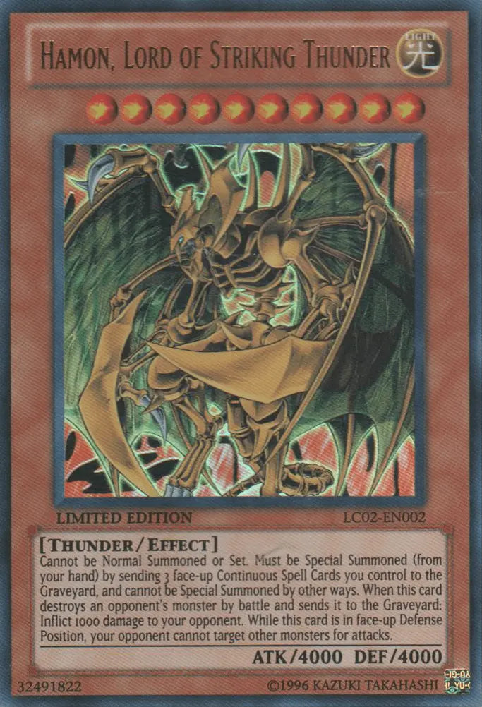 Hamon, Lord of Striking Thunder [LC02-EN002] Ultra Rare - Doe's Cards