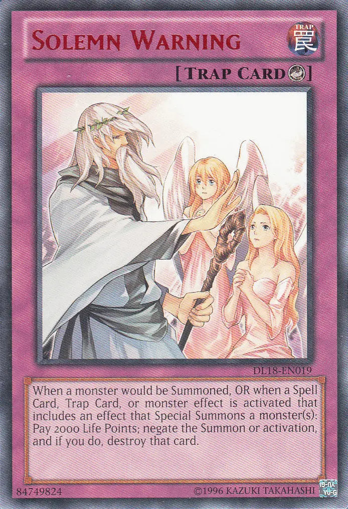 Solemn Warning (Red) [DL18-EN019] Rare - Doe's Cards