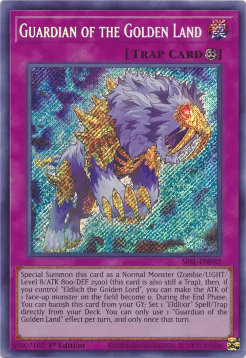 Guardian of the Golden Land [SESL-EN032] Secret Rare - Doe's Cards