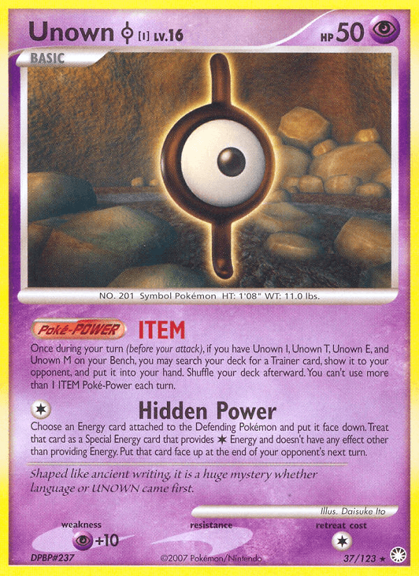 Unown I (37/123) [Diamond & Pearl: Mysterious Treasures] - Doe's Cards