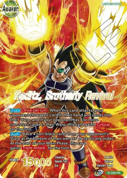 Raditz // Raditz, Brotherly Revival (Gold Stamped) (P-338) [Saiyan Showdown Prerelease Promos] - Doe's Cards