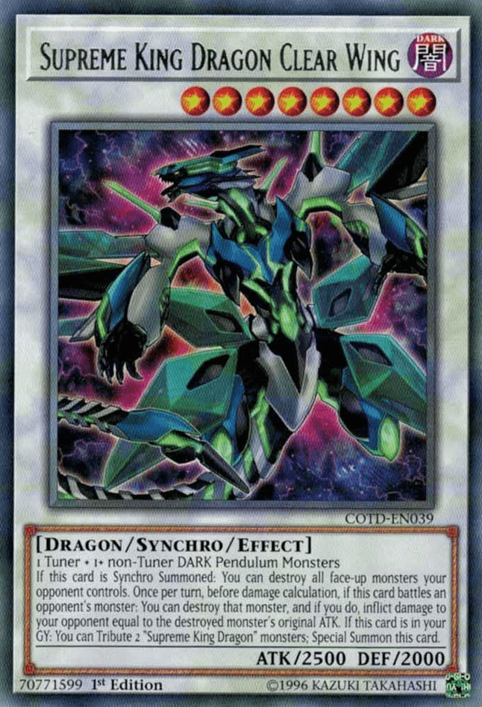 Supreme King Dragon Clear Wing [COTD-EN039] Rare - Doe's Cards