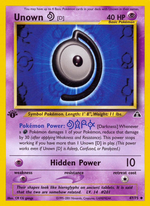 Unown [D] (47/75) [Neo Discovery 1st Edition] - Doe's Cards