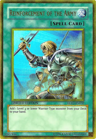 Reinforcement of the Army [GLD1-EN032] Gold Rare - Doe's Cards