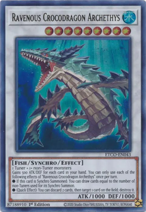 Ravenous Crocodragon Archethys [ETCO-EN043] Ultra Rare - Doe's Cards