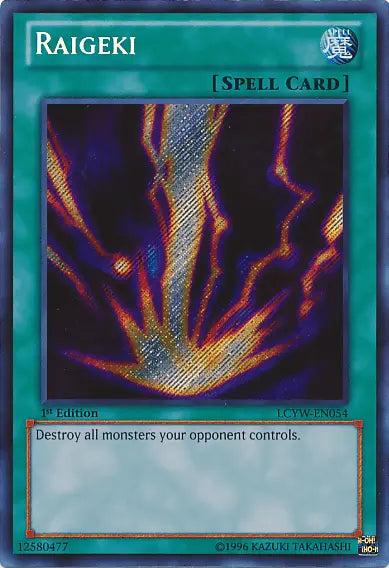 Raigeki [LCYW-EN054] Secret Rare - Doe's Cards
