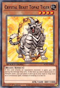 Crystal Beast Topaz Tiger [SGX1-ENF06] Common - Doe's Cards