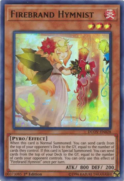 Firebrand Hymnist [DUOV-EN028] Ultra Rare - Doe's Cards