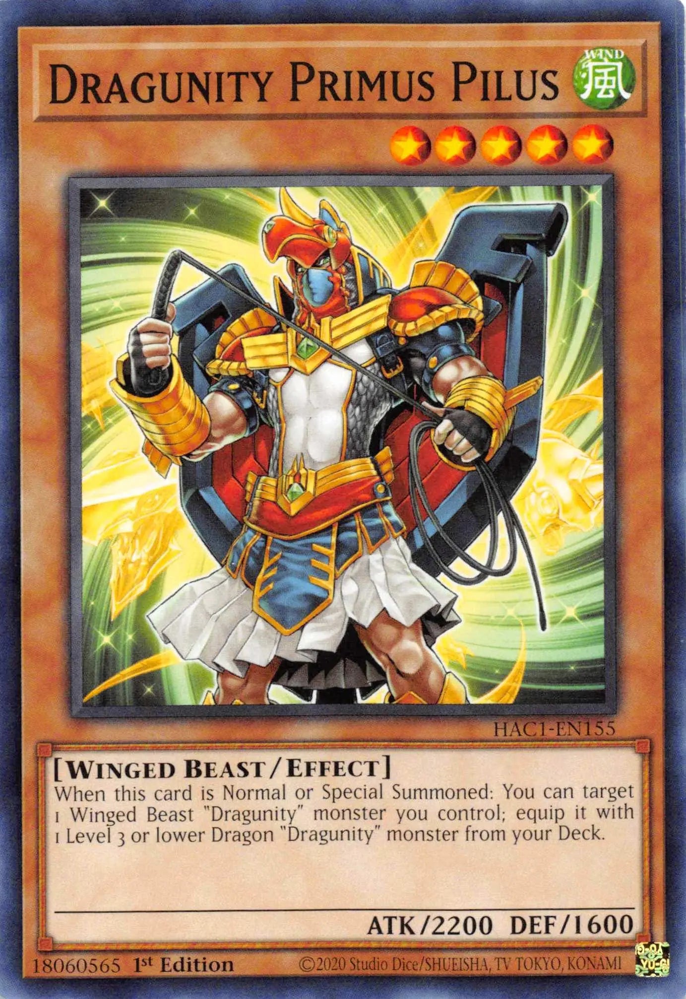 Dragunity Primus Pilus [HAC1-EN155] Common - Doe's Cards
