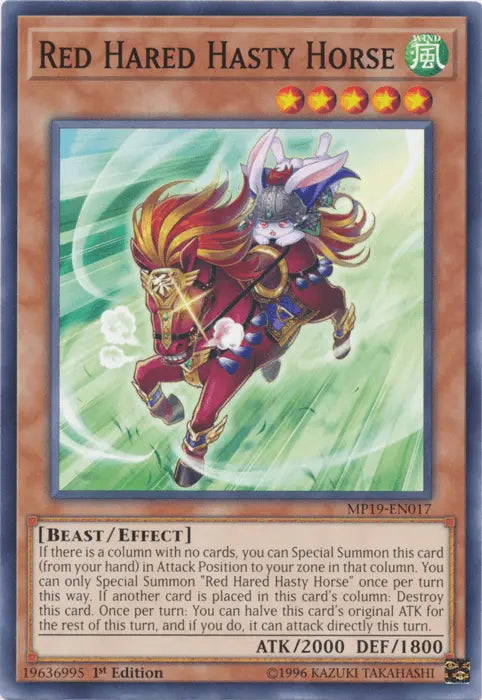 Red Hared Hasty Horse [MP19-EN017] Common - Doe's Cards