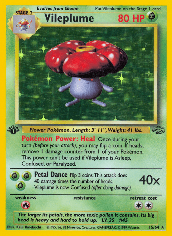 Vileplume (15/64) [Jungle 1st Edition] - Doe's Cards