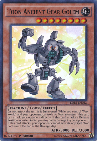 Toon Ancient Gear Golem [DRL2-EN022] Super Rare - Doe's Cards