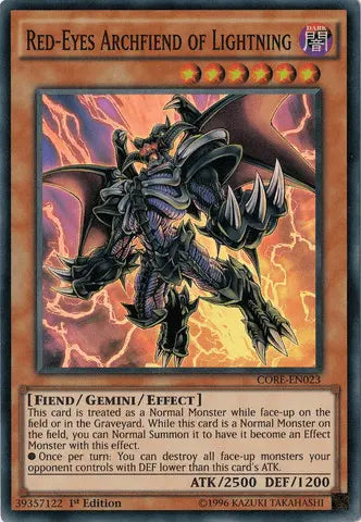 Red-Eyes Archfiend of Lightning [CORE-EN023] Super Rare - Doe's Cards