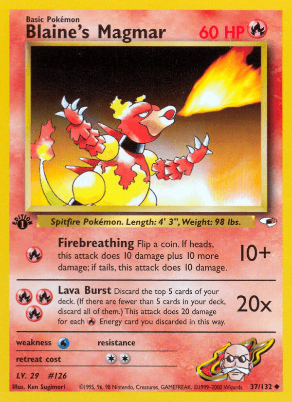 Blaine's Magmar (37/132) [Gym Heroes 1st Edition] - Doe's Cards