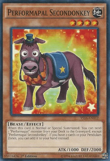 Performapal Secondonkey [YS16-EN012] Common - Doe's Cards