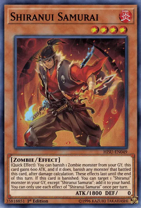Shiranui Samurai [HISU-EN049] Super Rare - Doe's Cards