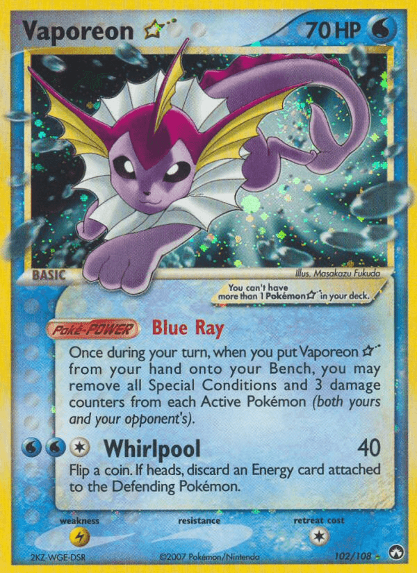 Vaporeon Star (102/108) [EX: Power Keepers] - Doe's Cards