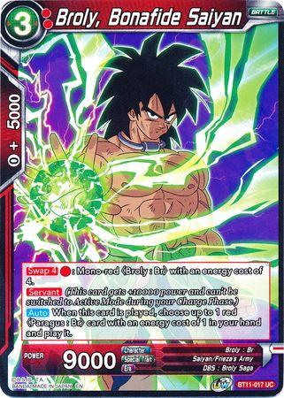 Broly, Bonafide Saiyan (BT11-017) [Vermilion Bloodline] - Doe's Cards