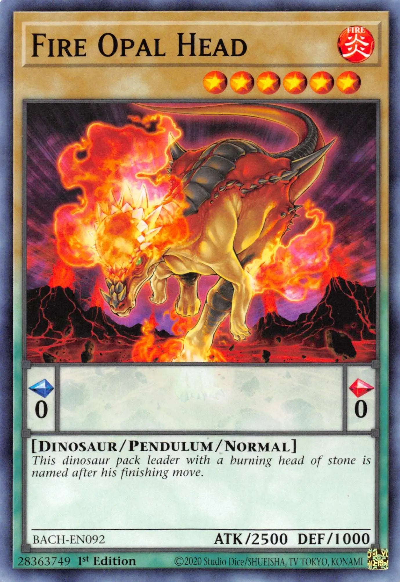 Fire Opal Head [BACH-EN092] Common - Doe's Cards