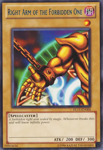 Right Arm of the Forbidden One (Blue) [DL11-EN004] Rare - Doe's Cards