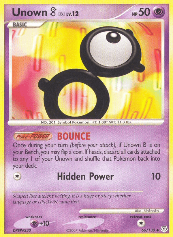 Unown B (66/130) [Diamond & Pearl: Base Set] - Doe's Cards