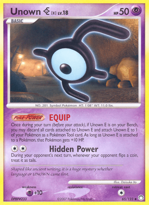 Unown E (65/123) [Diamond & Pearl: Mysterious Treasures] - Doe's Cards