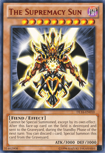 The Supremacy Sun (Red) [DL16-EN010] Rare - Doe's Cards