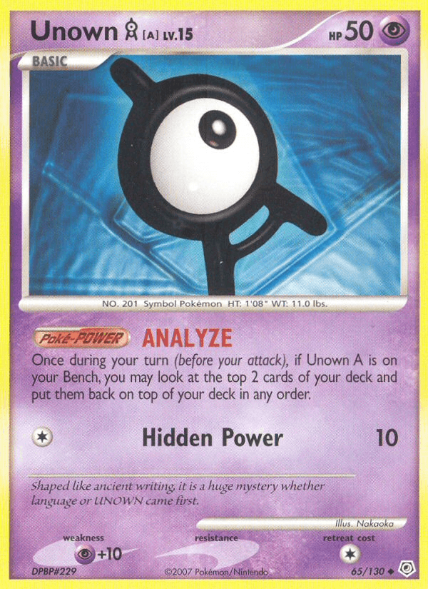 Unown A (65/130) [Diamond & Pearl: Base Set] - Doe's Cards