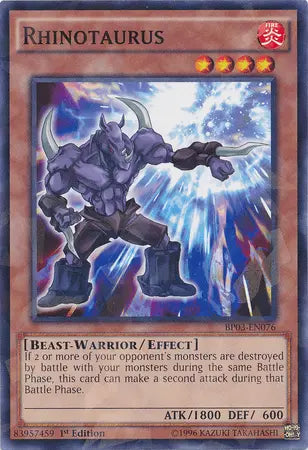 Rhinotaurus [BP03-EN076] Shatterfoil Rare - Doe's Cards