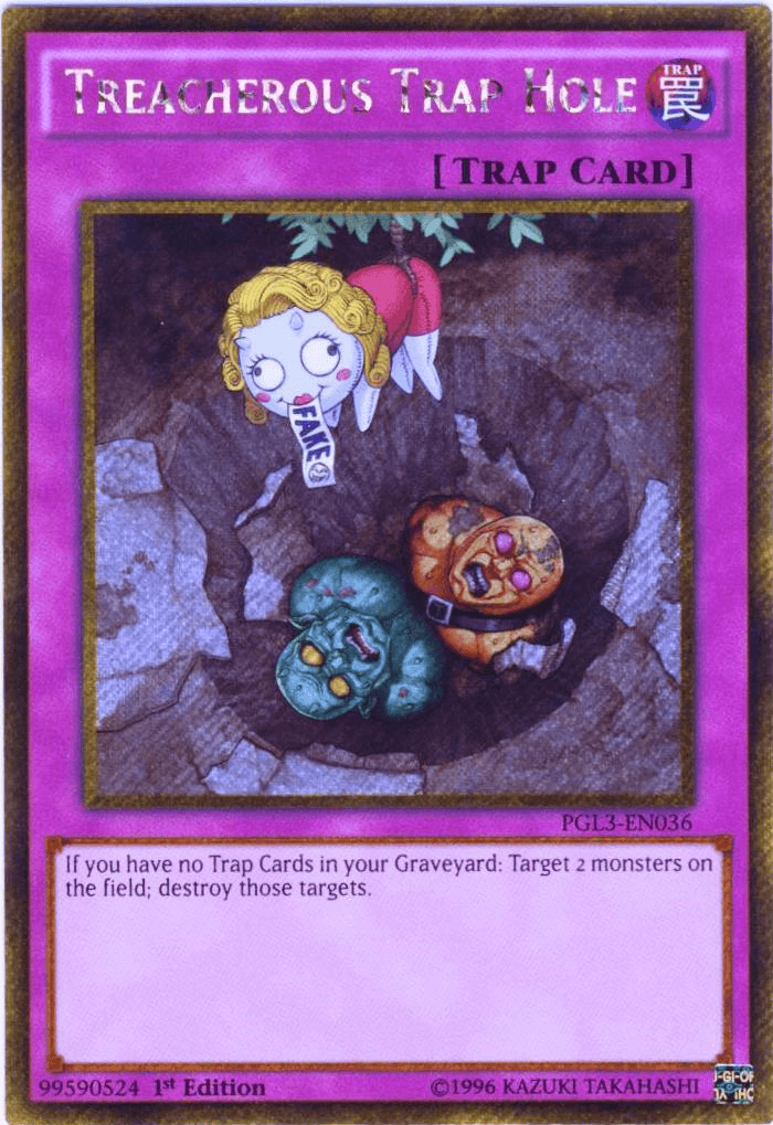 Treacherous Trap Hole [PGL3-EN036] Gold Secret Rare - Doe's Cards