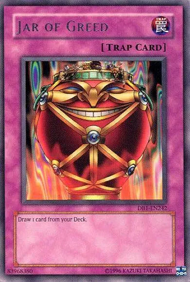 Jar of Greed [DB1-EN242] Rare - Doe's Cards