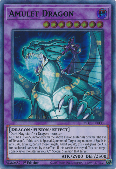 Amulet Dragon (Green) [DLCS-EN005] Ultra Rare - Doe's Cards