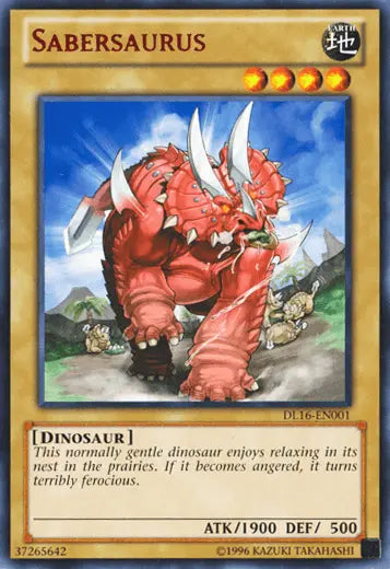 Sabersaurus (Red) [DL16-EN001] Rare - Doe's Cards