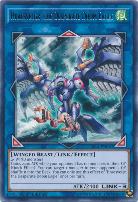 Hraesvelgr, the Desperate Doom Eagle [RIRA-EN082] Rare - Doe's Cards