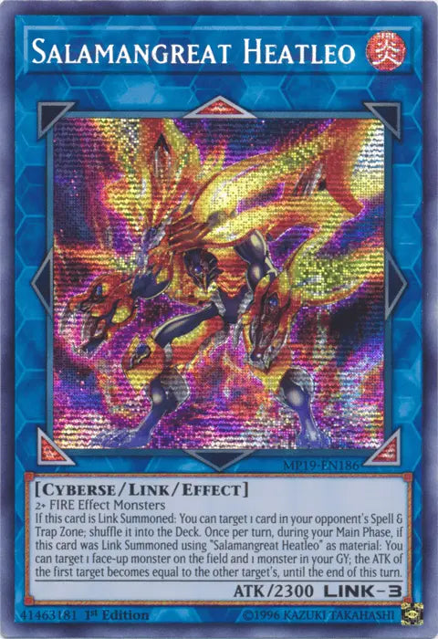 Salamangreat Heatleo [MP19-EN186] Prismatic Secret Rare - Doe's Cards