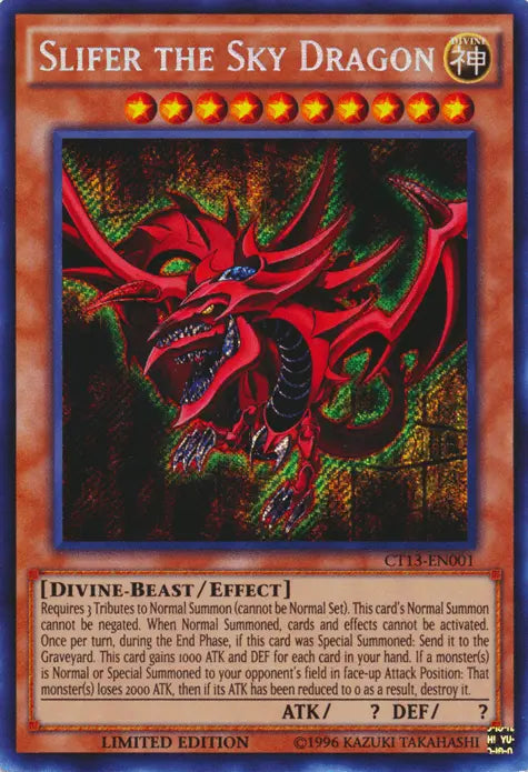 Slifer the Sky Dragon [CT13-EN001] Secret Rare - Doe's Cards