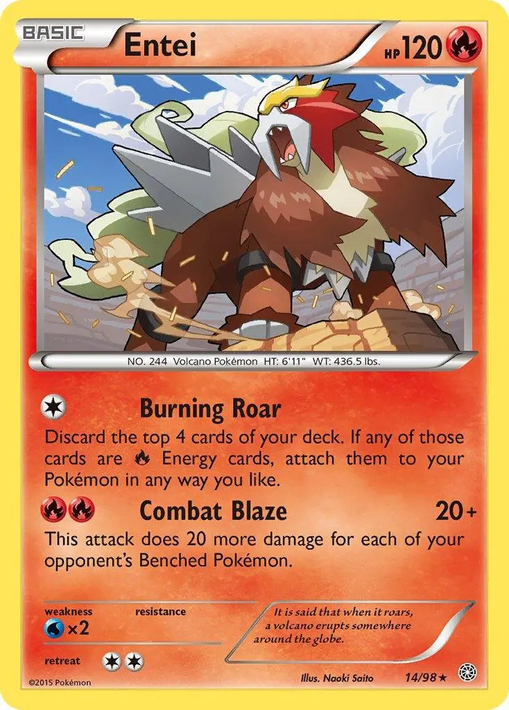 Entei (14/98) (Cosmos Holo) (Blister Exclusive) [XY: Ancient Origins] - Doe's Cards