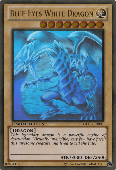 Blue-Eyes White Dragon [GLD5-EN001] Ghost/Gold Rare - Doe's Cards