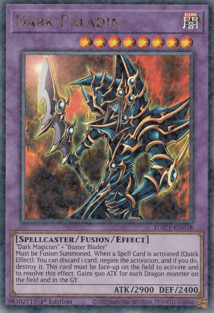 Dark Paladin (Duel Terminal) [HAC1-EN018] Parallel Rare - Doe's Cards