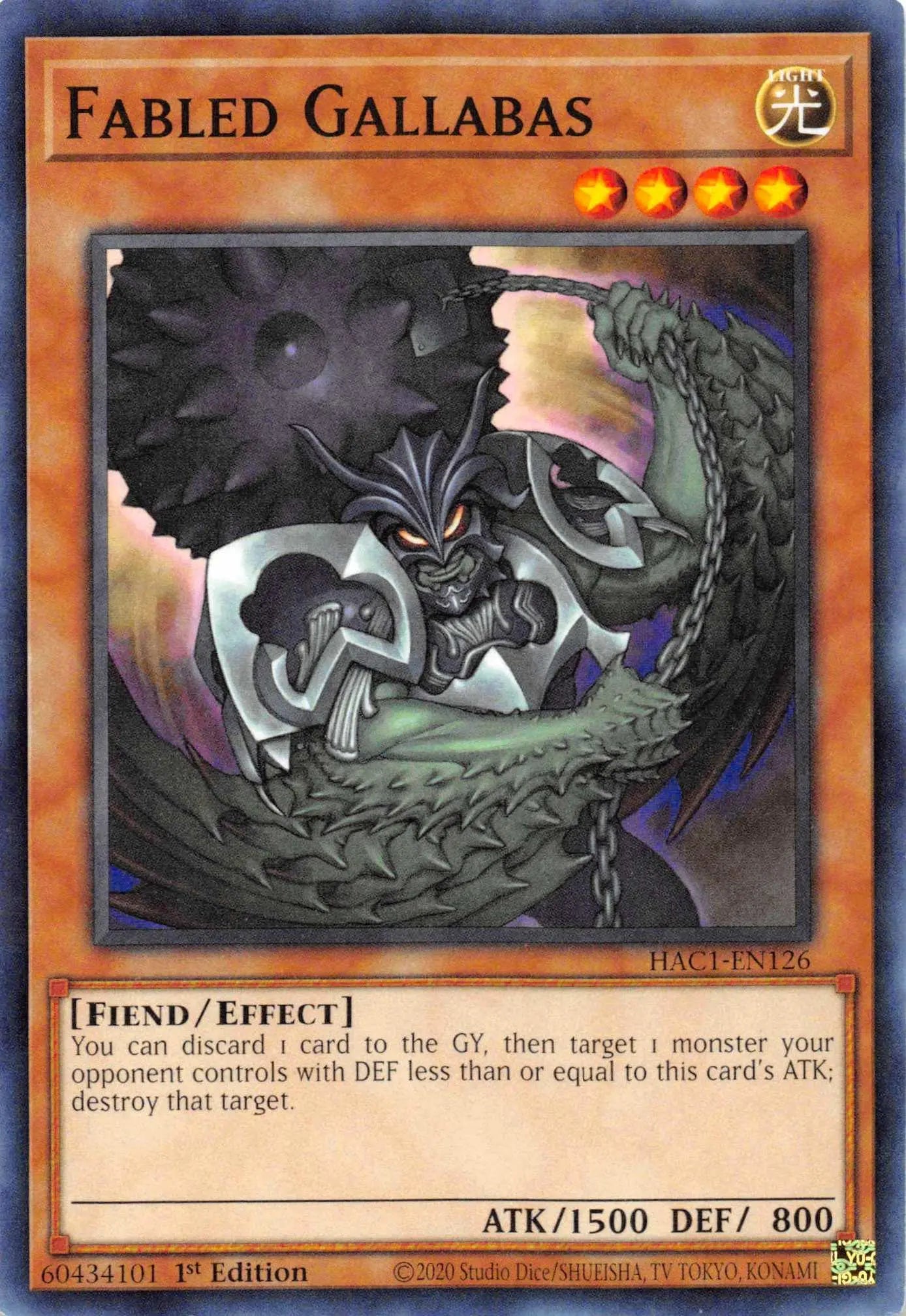 Fabled Gallabas [HAC1-EN126] Common - Doe's Cards