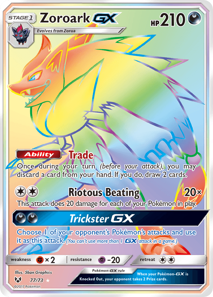 Zoroark GX (77/73) [Sun & Moon: Shining Legends] - Doe's Cards