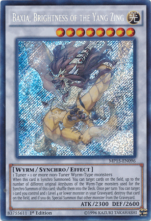 Baxia, Brightness of the Yang Zing [MP15-EN096] Secret Rare - Doe's Cards