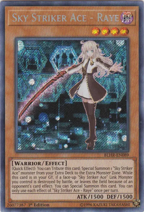 Sky Striker Ace - Raye [BLHR-EN089] Secret Rare - Doe's Cards