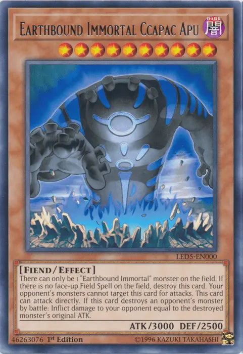 Earthbound Immortal Ccapac Apu [LED5-EN000] Rare - Doe's Cards