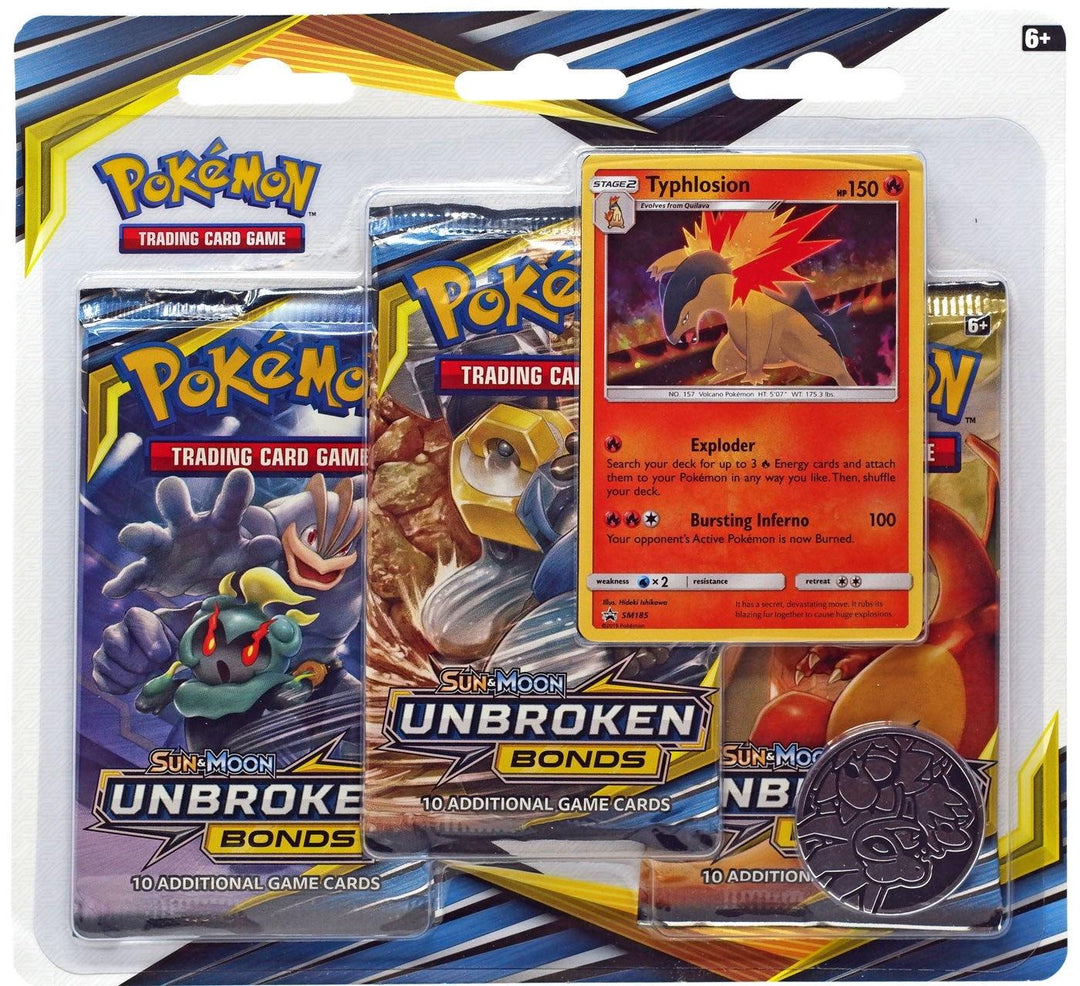 Pokémon : Unbroken bonds 3 pack blister (Typhlosion) - Doe's Cards