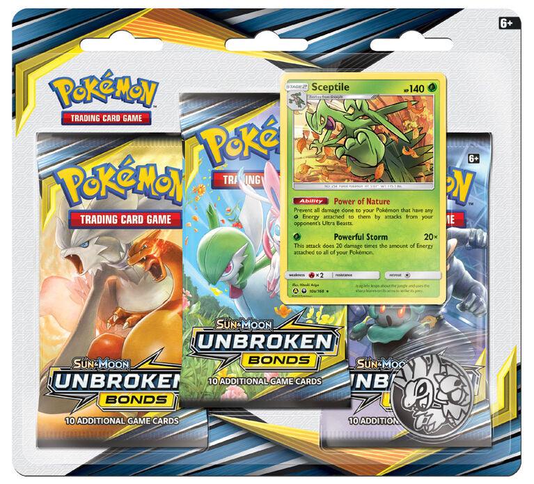 Pokémon : Unbroken bonds 3 pack blister (Sceptile) - Doe's Cards