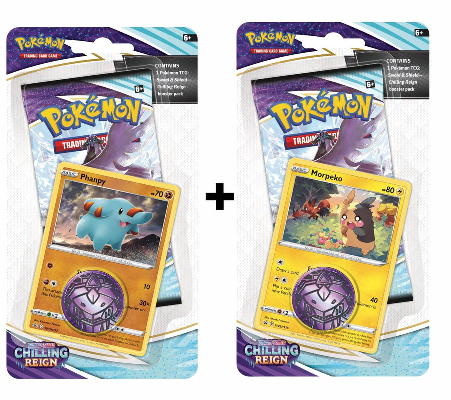 Pokémon Chilling reign checklane blister- Morpeko + Phanpy ( bundle of 2 ) - Doe's Cards