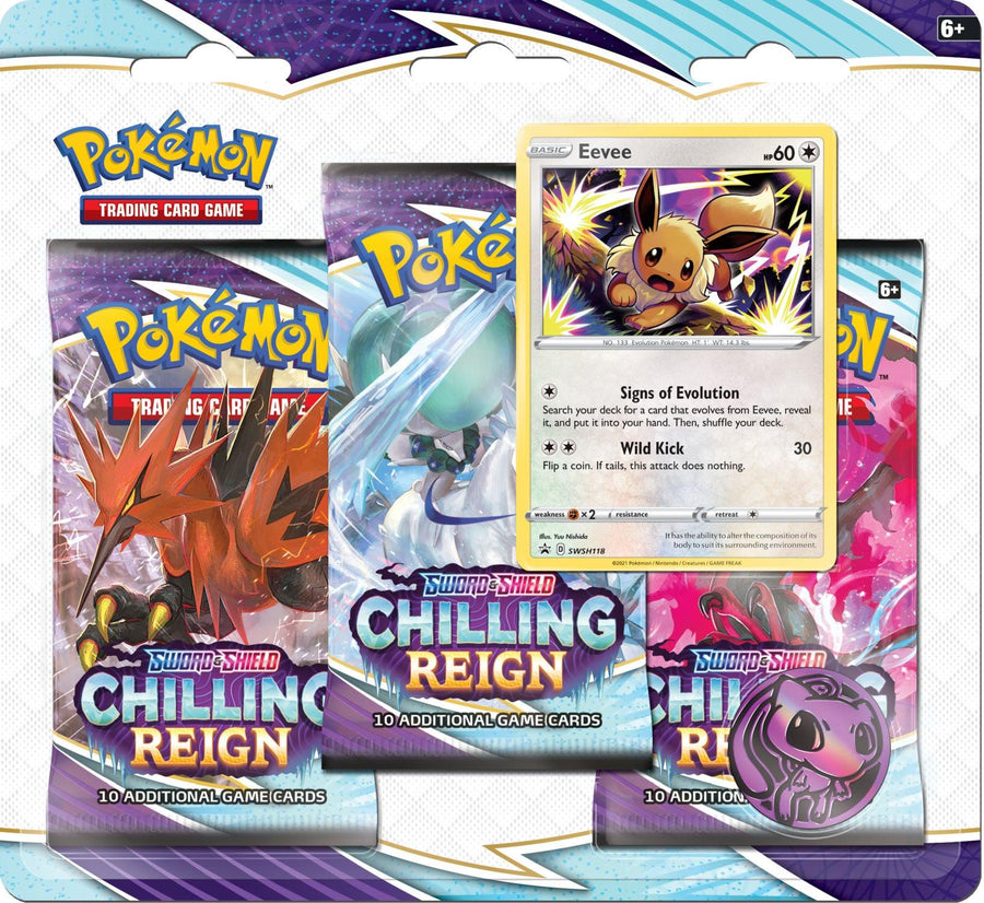 Pokémon - Chilling Reign 3 pack blister -Eevee ( wave 1 in stock ) - Doe's Cards